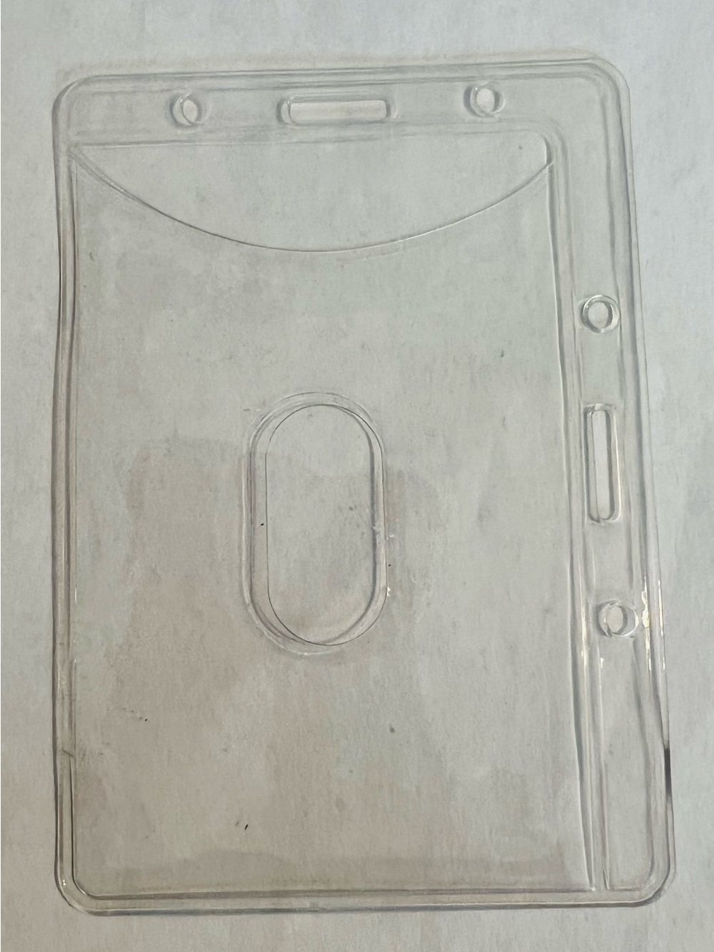 🍄 Clear Vertical Horizontal ID  Badge Holder with Card Slot Ring Access